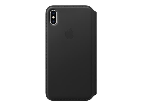 Apple Folio - Lommebok for mobiltelefon - lær - svart - for iPhone XS Max