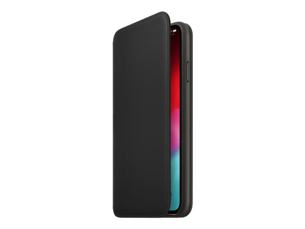 Apple Folio - Lommebok for mobiltelefon - lær - svart - for iPhone XS Max