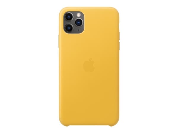 Apple - Baksidedeksel for mobiltelefon - lær, maskinert aluminium - meyer-sitron - for iPhone 11 Pro Max