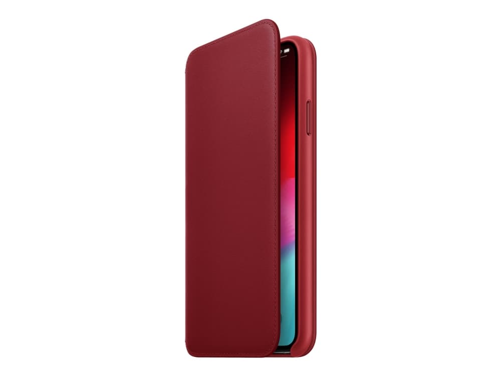 Apple Folio - (PRODUCT) RED - vikbart fodral för mobiltelefon - läder - röd - för iPhone XS Max