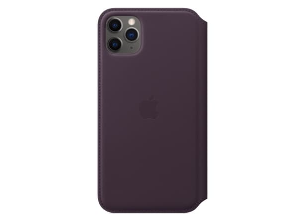 Apple Folio - Lommebok for mobiltelefon - lær - aubergine - for iPhone 11 Pro Max