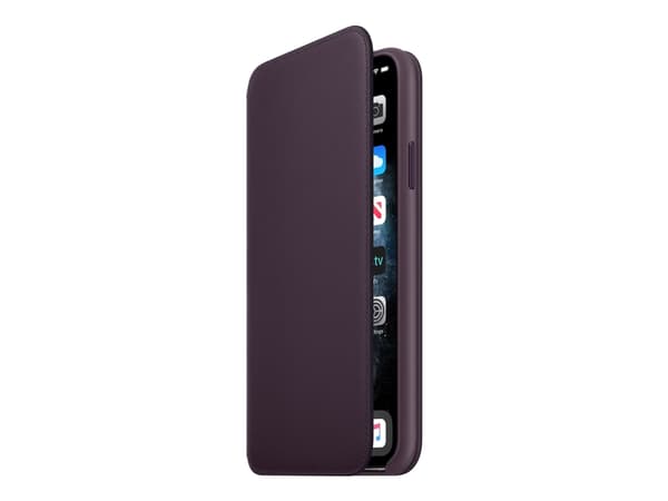 Apple Folio - Lommebok for mobiltelefon - lær - aubergine - for iPhone 11 Pro Max
