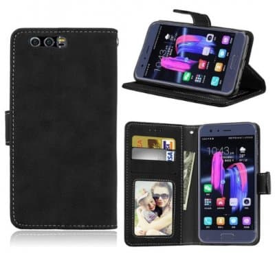 Mobilväska Huawei Honor 9 w/Double Card Slots (9 Cards) Black