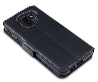 Mobilväska Samsung Galaxy J6 2018 Black Slim Äkta Läder