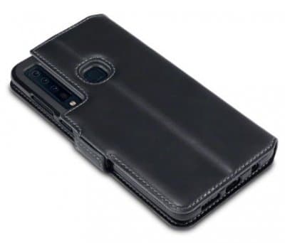 Mobilväska Samsung Galaxy A9 Äkta Läder Svart Slim