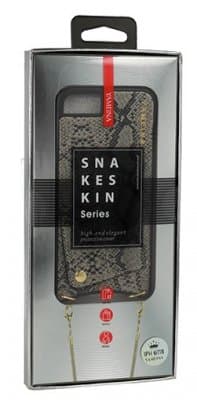 Mobilskal iPhone 7 Plus/8 Plus Snake Skin Grå med halsrem