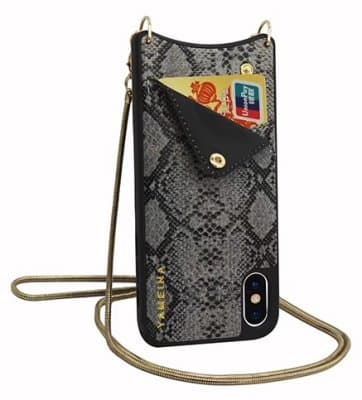Mobilskal iPhone 7 Plus/8 Plus Snake Skin Grå med halsrem