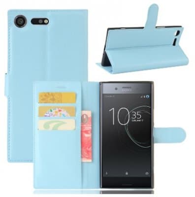 Mobilväska Sony Xperia XZ PREMIUM Light Blue w/Stand