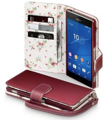 Mobilväska Xperia XA2 Red Floral