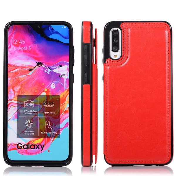 Samsung Galaxy A50 - Skal med Korthållare Röd