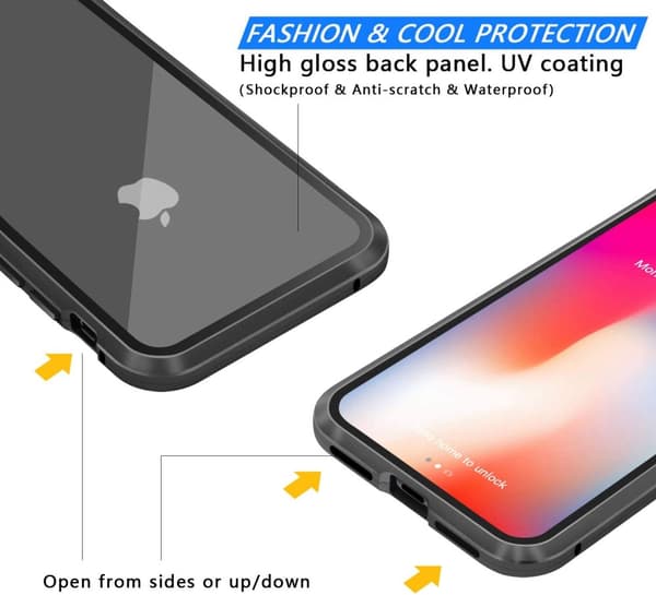 INF iPhone X / XS-deksel med skjermbeskytter Svart