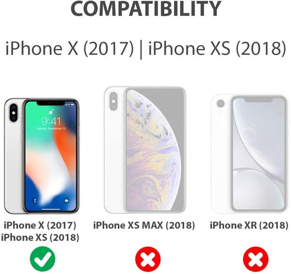 INF iPhone X / XS-deksel med skjermbeskytter Svart