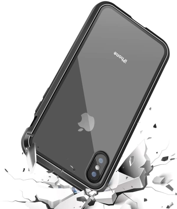 INF iPhone X / XS-deksel med skjermbeskytter Svart
