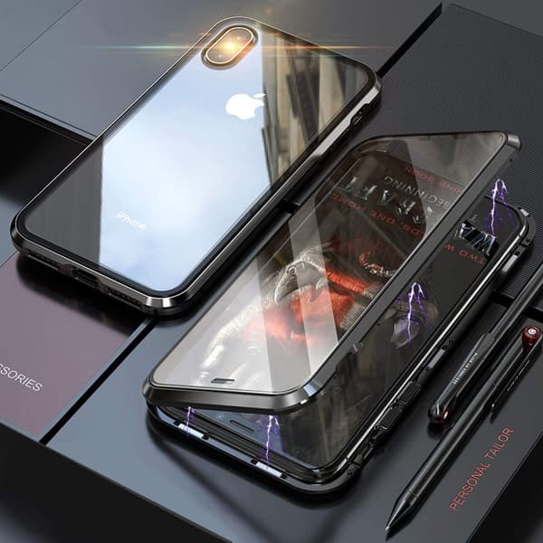 INF iPhone X / XS-deksel med skjermbeskytter Svart