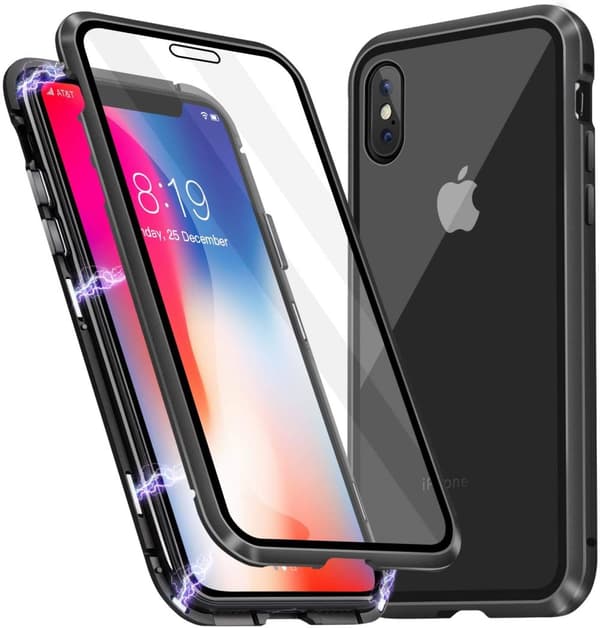 INF iPhone X / XS-deksel med skjermbeskytter Svart
