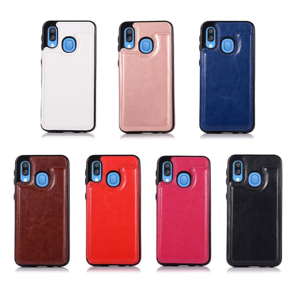 Elegant Skyddsskal med Kortfack - Samsung Galaxy A20E