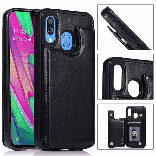 Elegant Skyddsskal med Kortfack - Samsung Galaxy A20E