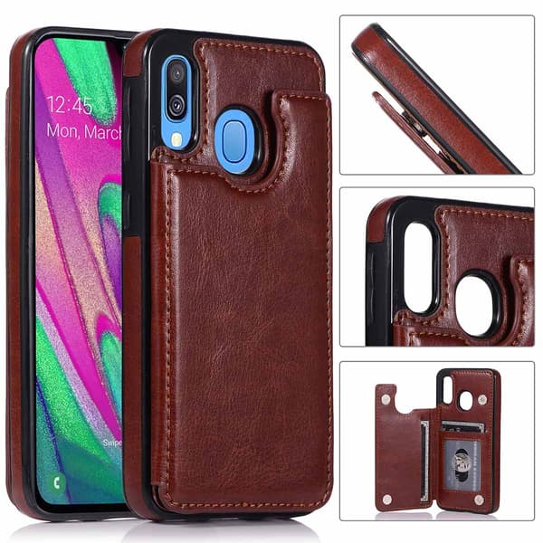 Elegant Skyddsskal med Kortfack - Samsung Galaxy A20E