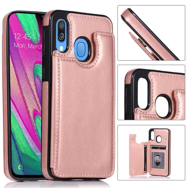 Elegant Skyddsskal med Kortfack - Samsung Galaxy A20E