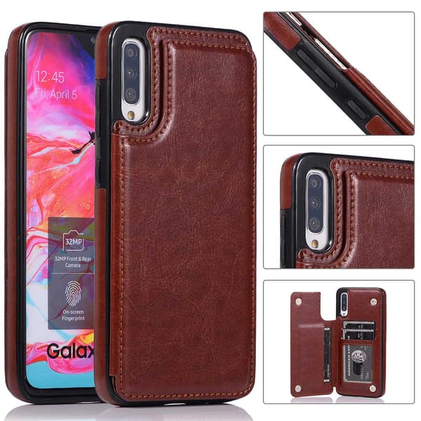 Stilrent Smart Skal med Kortfack - Samsung Galaxy A50 Brun