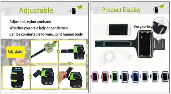Universal Sportarmband 4" - 5.1" För iPhone & Android - Svart