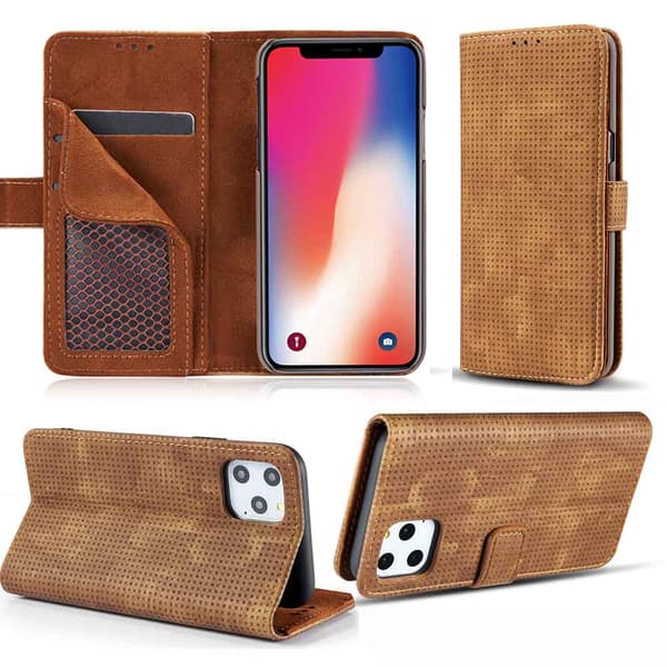 iPhone 11 Pro Max - Genomtänkt Vintage Plånboksfodral