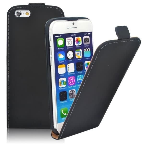 iPhone 6 Plus / 6s Plus DeLuxe Läder Fodral Mobilplånbok -Svart