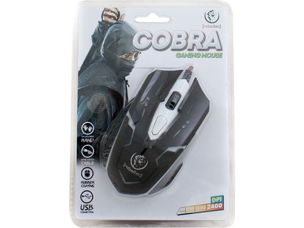 Rebeltec Cobra - Mus - höger- och vänsterhänta - optisk - 4 knappar - kabelansluten - USB