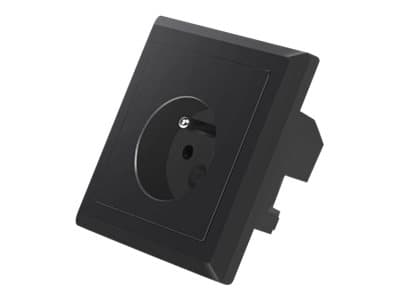 Lanberg - Strømsokkel-pistorasia - 2P+E - Tyyppi E, USB - med lukkere - 1 jengi - 1 strømsokkel, 2 USB-sokler - 2.1 A - grå, sort, RAL 7021