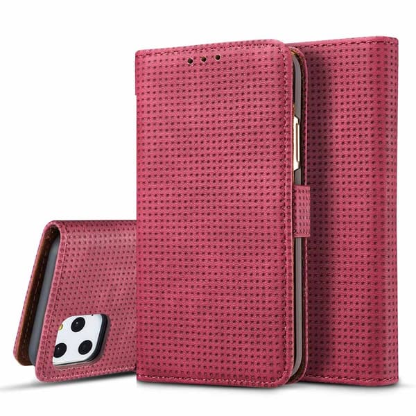 iPhone 11 Pro - Praktiskt Retro Plånboksfodral (LEMAN) Röd