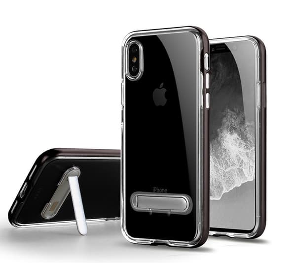 TPU Case med telefonställ + 2st skärmskydd iPhone XR Svart