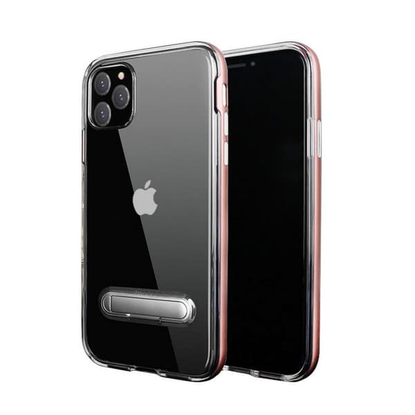 TPU Case med telefonställ + 2st skärmskydd iPhone 11 Pro Rosa guld