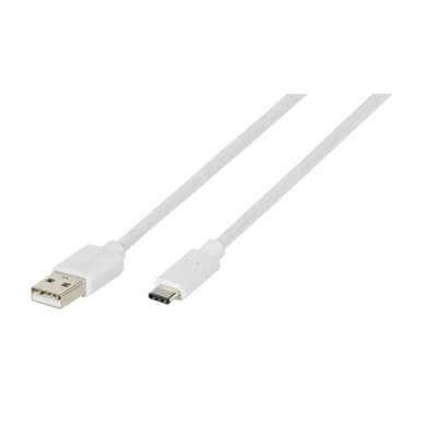 Type C till USB 2.0 Kabel 0,5 Meter Vit