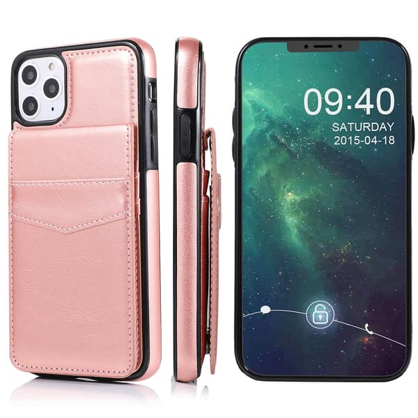 iPhone 11 - Praktiskt Stilrent Leman Skal med Korthållare