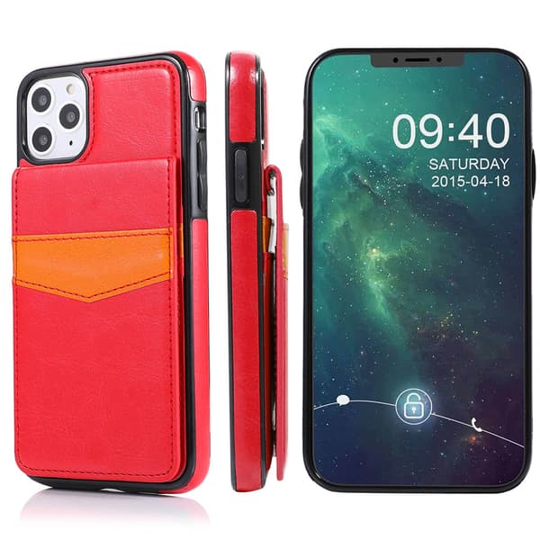iPhone 11 - Praktiskt Stilrent Leman Skal med Korthållare
