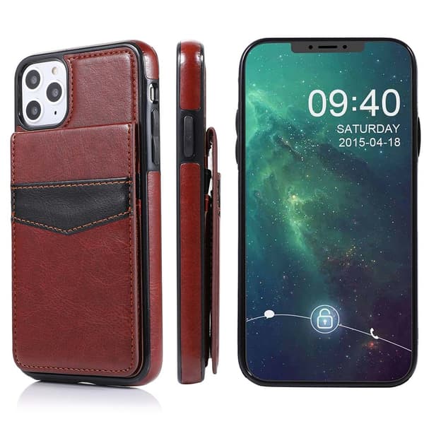 iPhone 11 - Praktiskt Stilrent Leman Skal med Korthållare