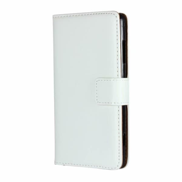 Plånboksfodral Äkta Skinn Samsung Note 10 Vit
