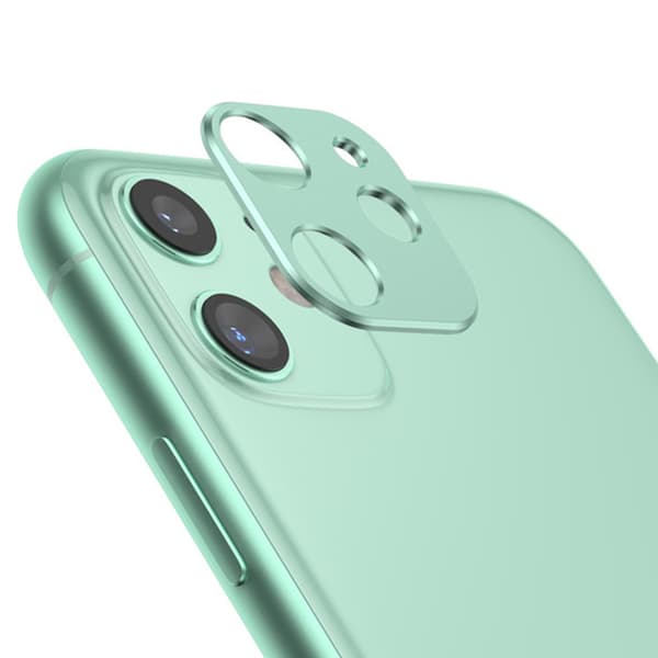iPhone 11 Premium HD Bakre Kameralinsskydd Metalram Al Alloy Grön