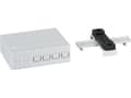 Miniatyrbilde 5 av 5: FTTH innendørs DIN-skinneboks for 4 fibre, 4 koblinger og holder for overflødig fiber (FTTH-BOX-IN-5)