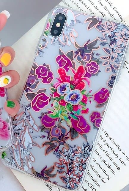 Mobilskal till iPhoneX/XS i vackert mönster med blommor
