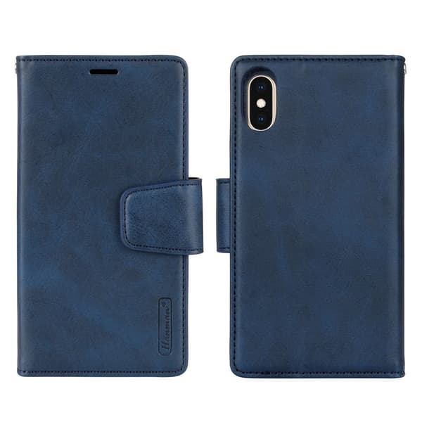 iPhone X/XS - Professionellt (Hanman) Plånboksfodral 2 i 1 Blå Blå