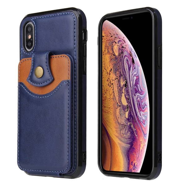 iPhone XR - Skyddsskal med Korthållare Mörkblå