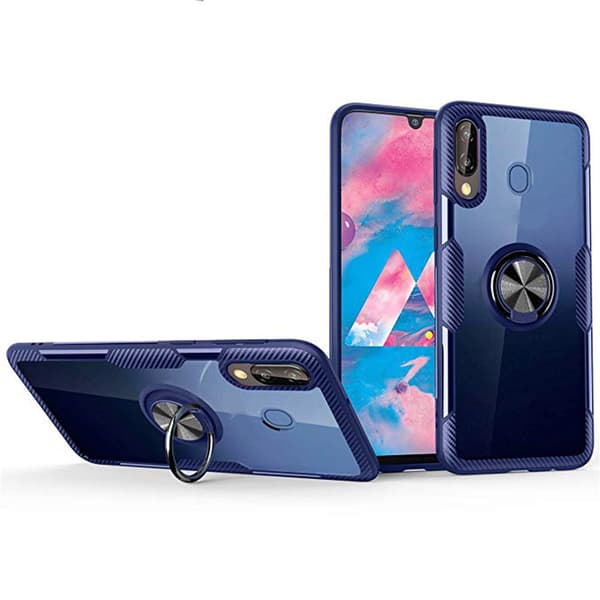 Huawei P Smart 2019 - Praktiskt Skyddsskal med Ringh�llare Mörkblå Mörkblå, Mörkblå