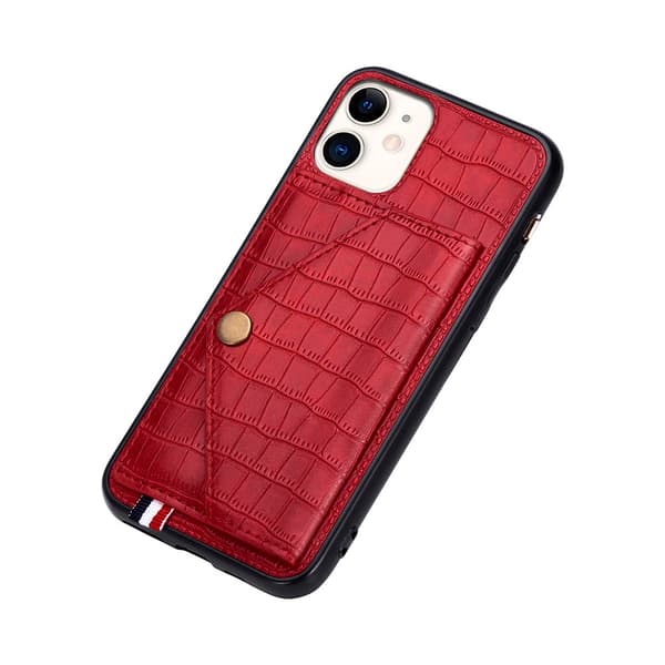 iPhone 11 - Stilrent Krokodil Skal med Kortfack
