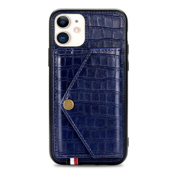 Elegant Smidigt Skal med Kortfack - iPhone 11 Blå Blå