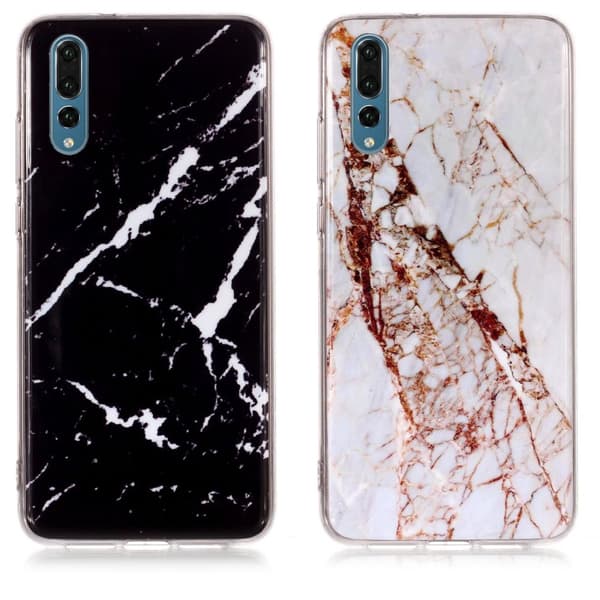 Samsung Galaxy A50 - Case Protection Marble + Screen Protection Black