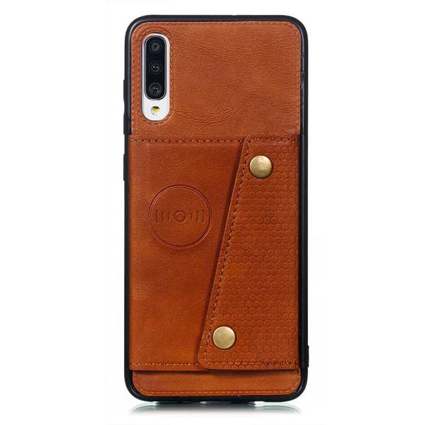 Kraftfullt Retro Skal med Korthållare - Samsung Galaxy A70