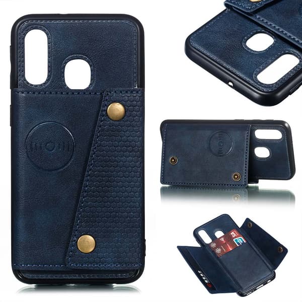 Samsung Galaxy A40 - Skyddande Retro Skal med Kortfack