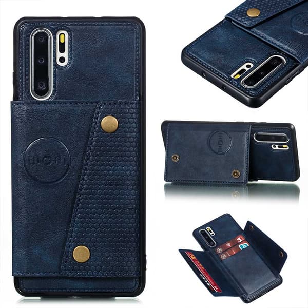 Skal med Kortfack - Huawei P30 Pro Mörkblå