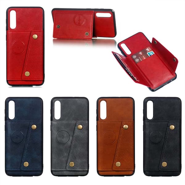 Professionellt Retro Skal med Kortfack - Samsung Galaxy A50